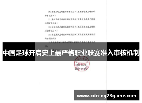 中国足球开启史上最严格职业联赛准入审核机制 中国足球开启史上最严格职业联赛准入审核机制